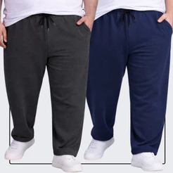 Kit 2 Calça Moletinho Masculina Plus Size Com Elástico