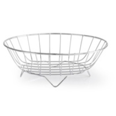 Fruteira de Mesa Preta ou Cromada Redonda Cozinha Bancada Inox utensílios de cozinha