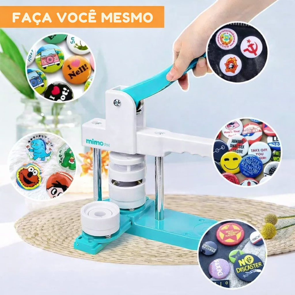 Máquina De Crachá Deslizante Maquina de Button Botão Broche Crachá Mimo Pin