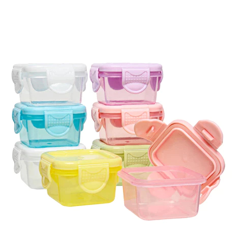 Mini Potes para Congelar Papinha c/ Tampa Hermética Porta Leite pó Frutas Bebe adultos Kit 2/4/8/16
