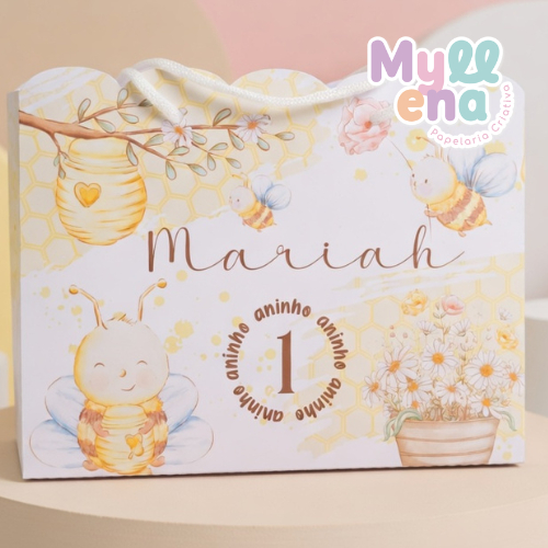 Sacolinha Personalizada Abelhinha | Lembrancinha Festa Infantil | Pegue e Monte