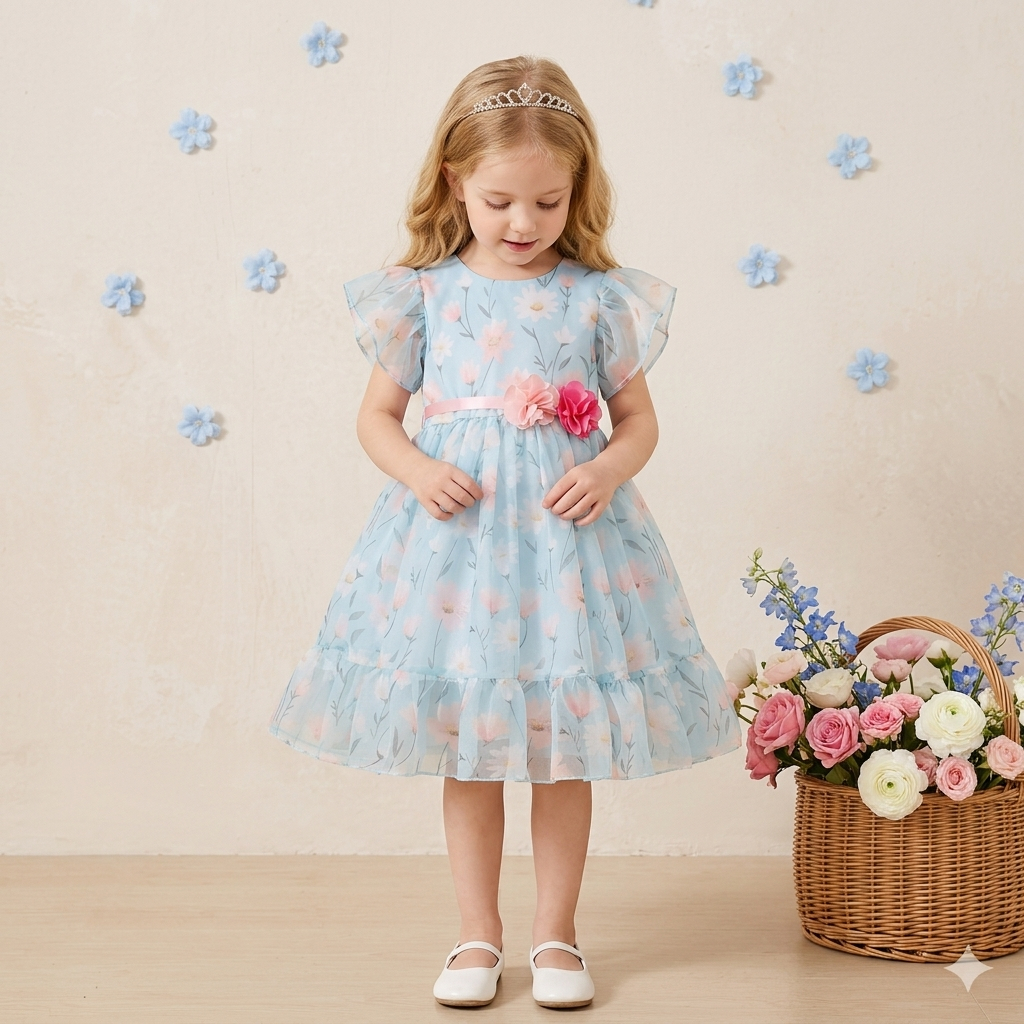 Vestido Infantil de Festas Luxo Casamento Dama de Honra Cores Azul, vintage, lilas, rosa