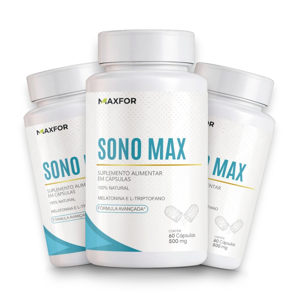 Sono Max - Melatonina 0,21mg + Triptofano 250mg - 60 Cápsulas  - MAXFOR