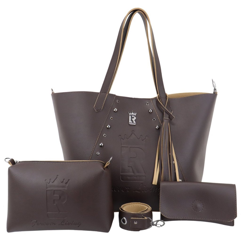 Kit Bolsa Feminina 03 Pçs Bolsa Grande Sacola+Bolsa Media Transversal+Carteira Moda Tendencia+Promoção+Atacado+Lr11