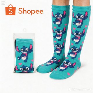 Meia Cano Longo Stitch Unissex TIPO 2 | Confortável e Divertida em Oferta na Shopee