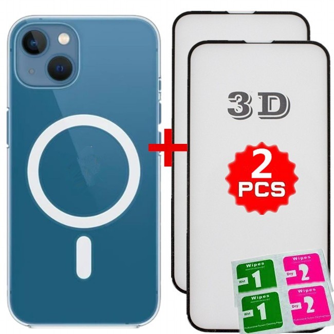 Capa Magnética Premium Para Carregador Sem Fio Magsafe iPhoneXR 11 12 13 14 15 com película De Vidro 3D