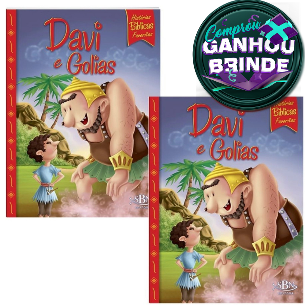 Combo 2 Livros Histórias Bíblicas Favoritas: Davi e Golias | Ilustrada Infantil | SBN
