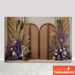Fundo Cenário Fotográfico Dia das Mães Biombo Boho Painel Em Tecido Sublimado para Foto