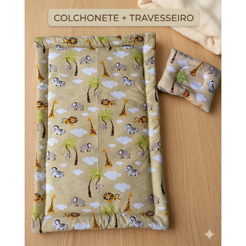 Imagem Colchonete Grande para Bebê Estampado + Travesseiro