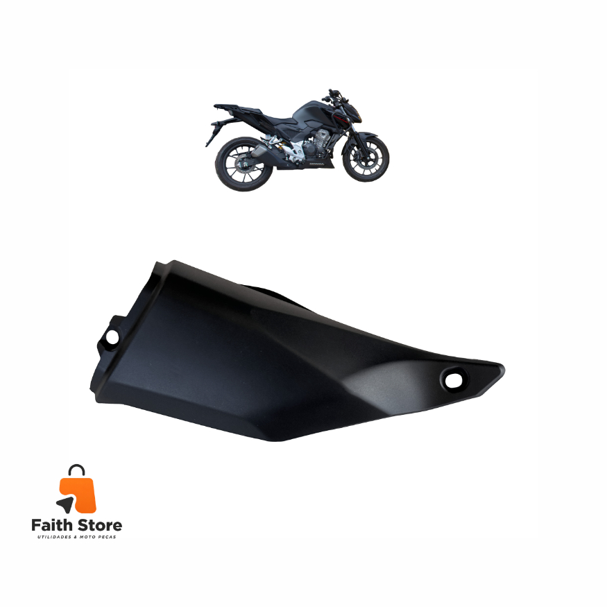 PROTETOR DE ESCAPAMENTO PARA CB 300 F TWISTER 2023 EM DIANTE DE NYLON MODELO ORIGINAL PRETO