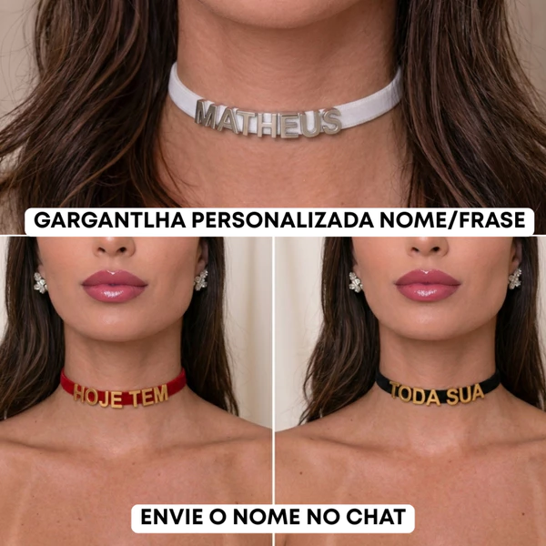 Gargantilha Personalizada Nome Letras Choker Colar Letras