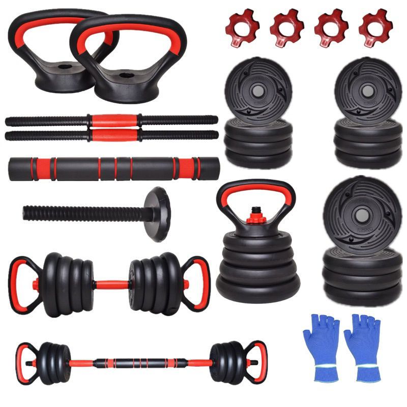 Kit Musculação 6 Em 1 Ajustável 30kg