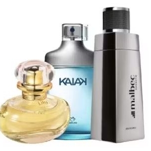 kit 03 perfume casal kaiak-malbec-lily envio imediato