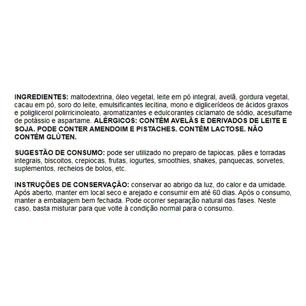 Creme de Avelã - 500g - 100% Original Fit Reduzido em Açúcar Doce Saudável para Receitas Fitness — imagem 2 de 2