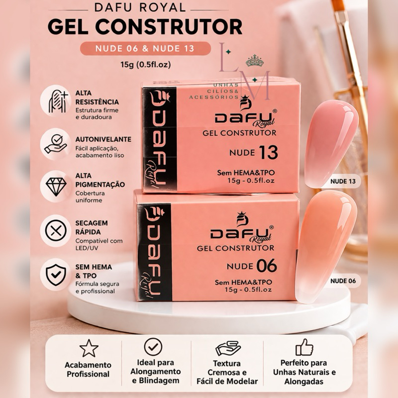 Gel Construtor Dafu SEM TPO SEM HEMA Alta Qualidade Diversas Cores 15ml Com Anvisa