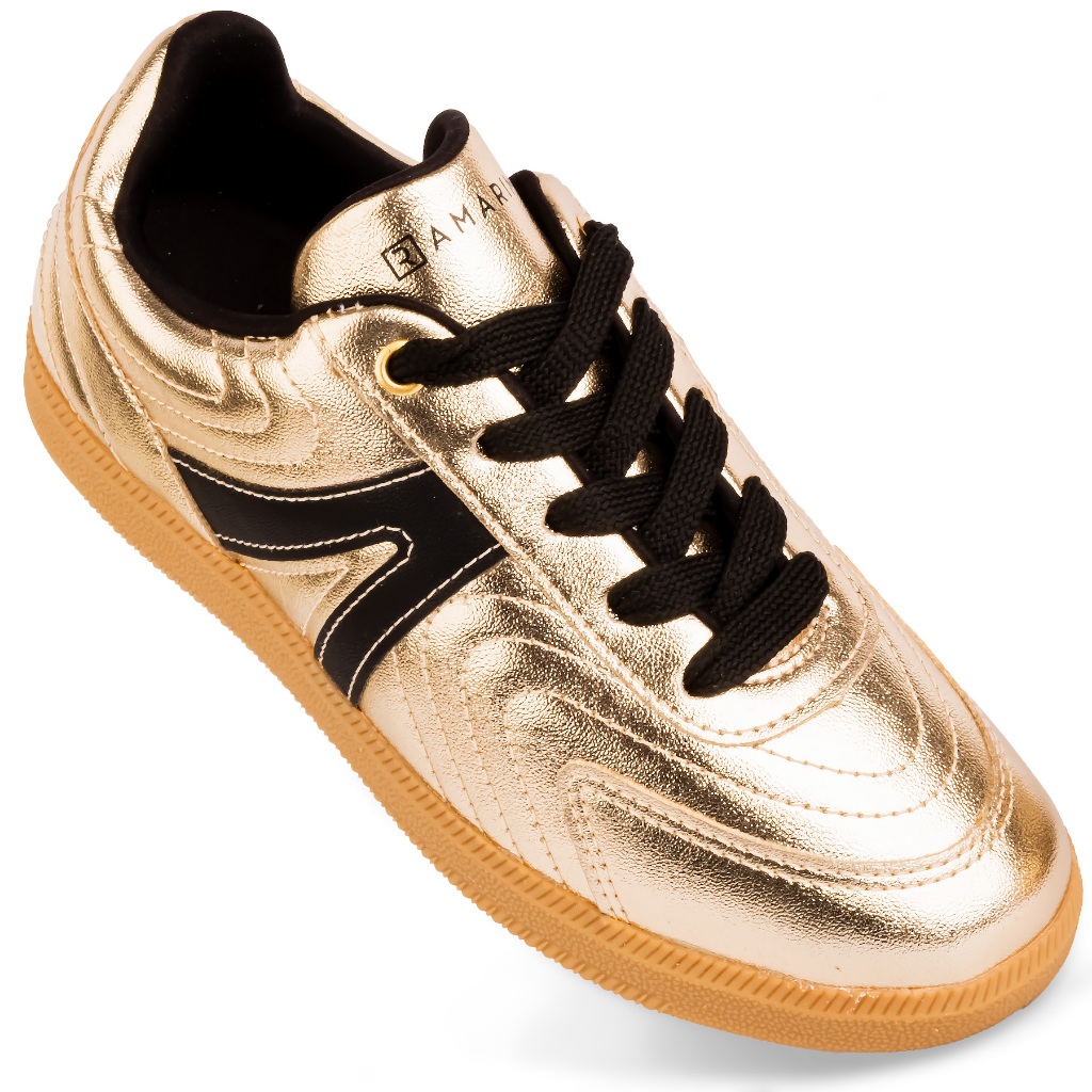 Tênis Ramarim Feminino Urbano Metal Ouro Estilo Casual Moda