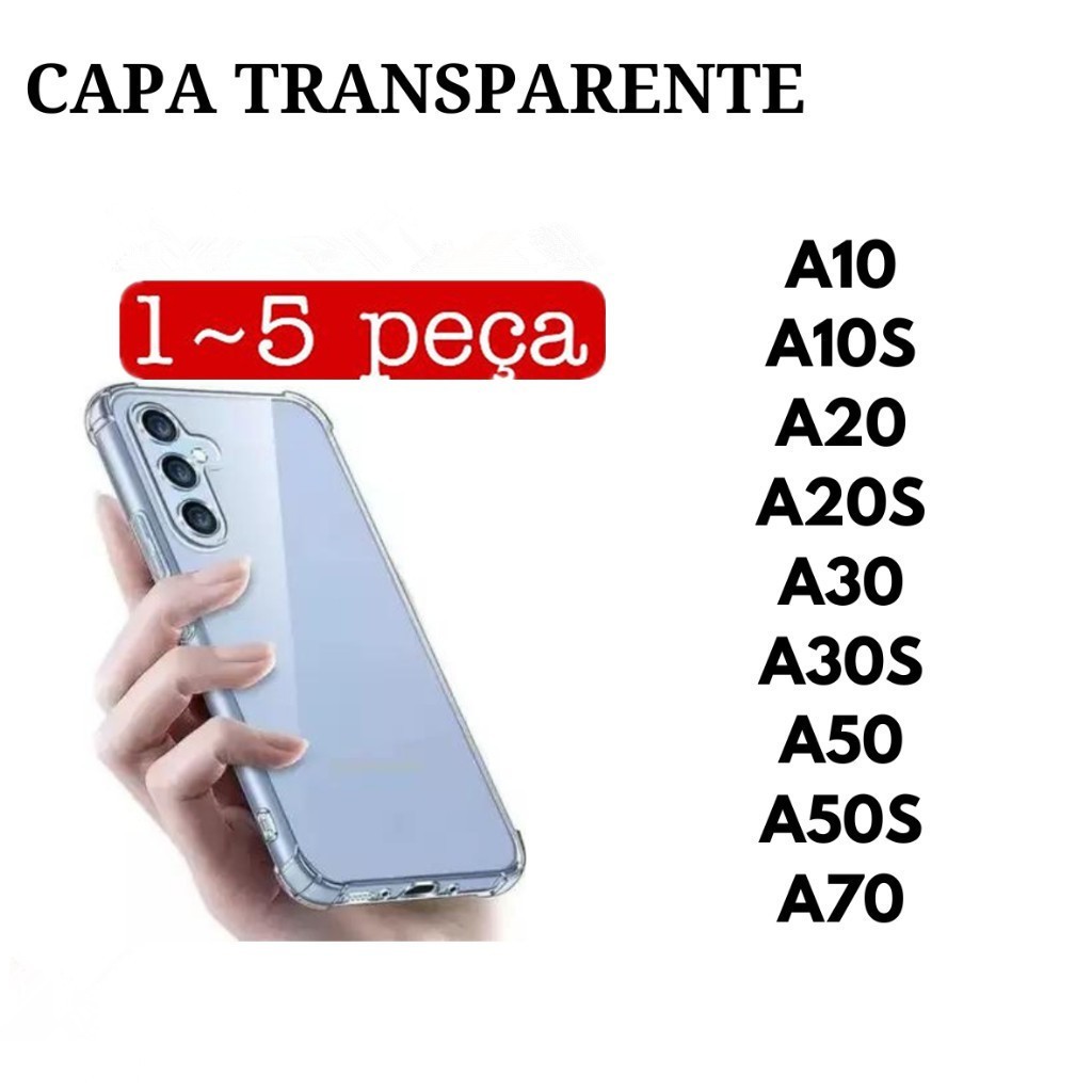 Capa Transparente TPU Anti Shock Para Samsung A10 A10S A20 A20S A30 A30S A50 A50S A70