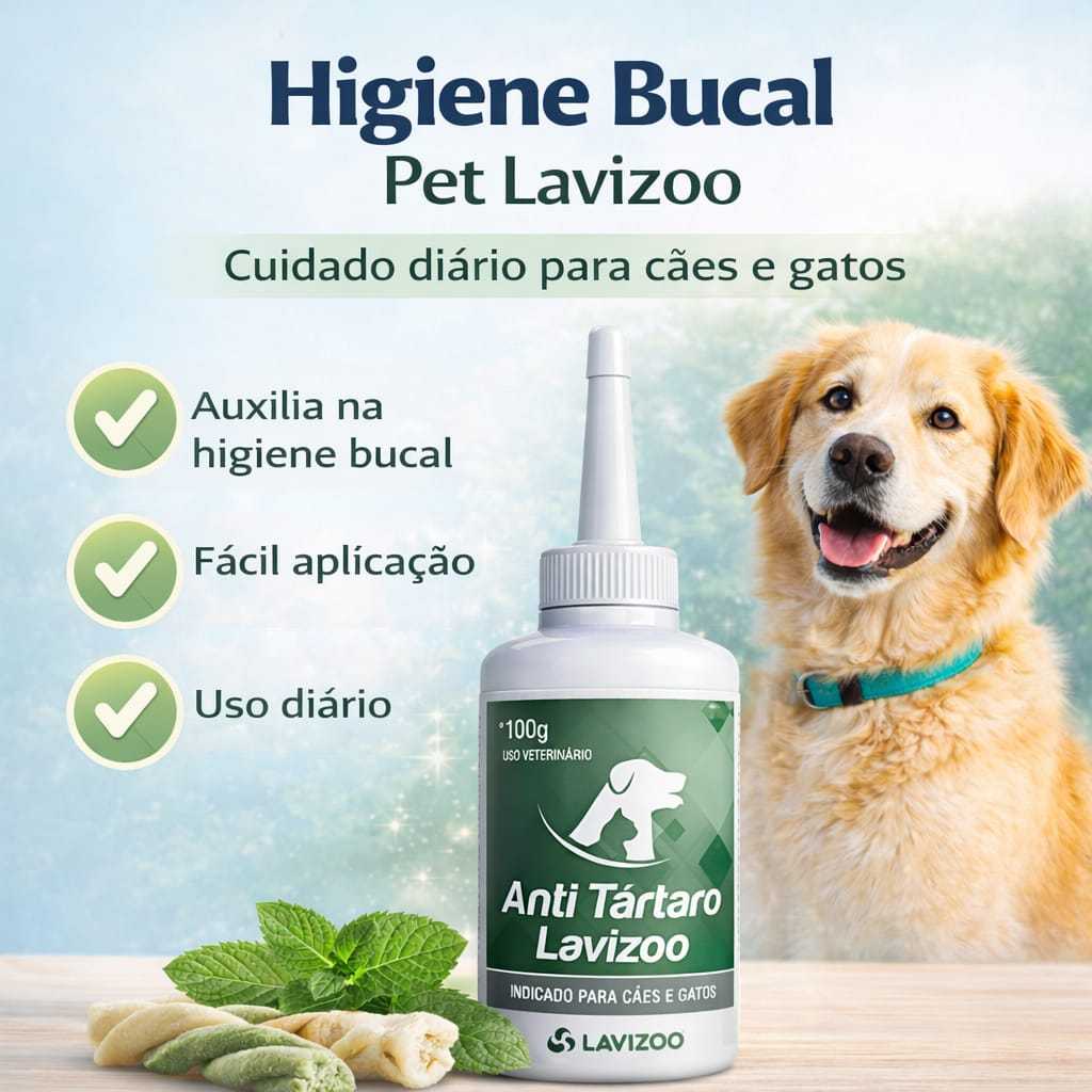 Limpeza de Dente Cães e Gatos Anti Tártaro Lavizoo Pet 100g