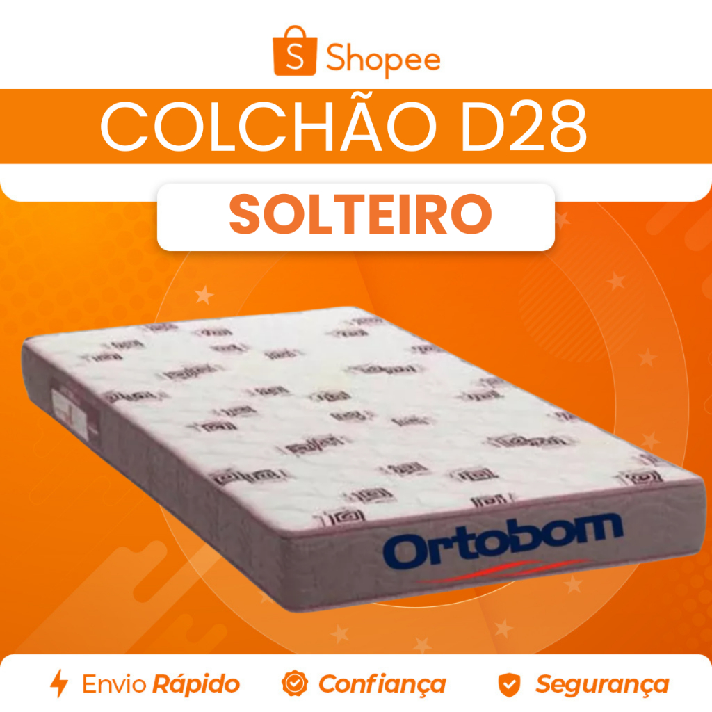 Colchão Solteiro D28 88x188 Conforto Ortobom em Oferta na Shopee