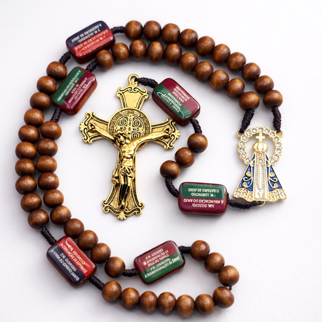 1 a 4 Terços Contemplação Dos Mistérios São Bento Terço Nossa Senhora Aparecida Católico Proteção Fé — imagem 2 de 2