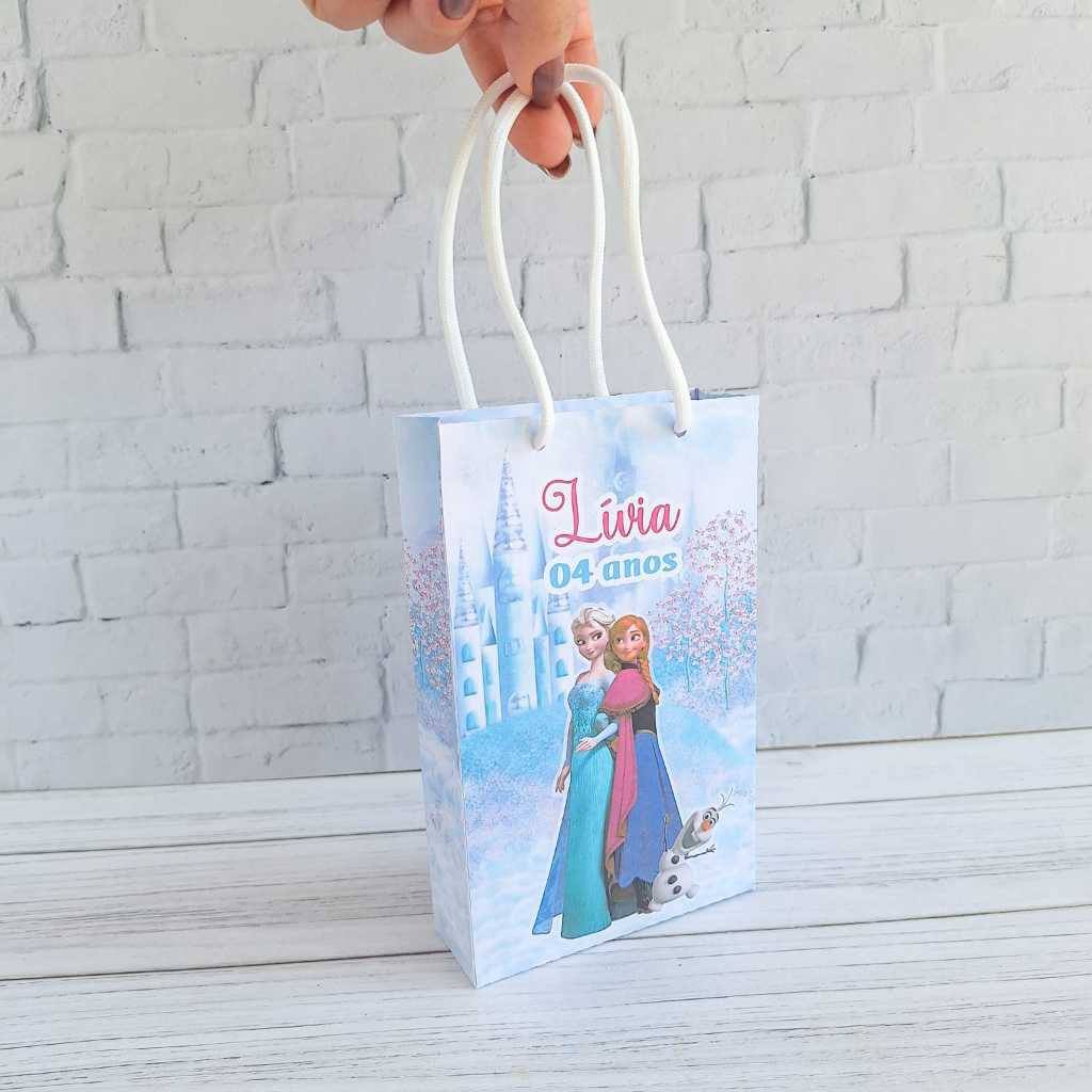 Sacolinha Frozen Pegue e Monte - Lembrancinha - personalizados - aniversário - caixinhas