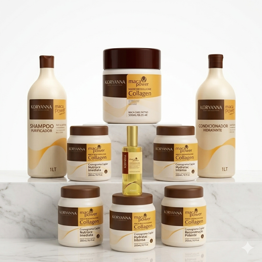 Kit Completo com 7 Produtos – Cronograma Capilar + Máscara 500g, Shampoo 1L, Condicionador 1L e Reparador 50ml