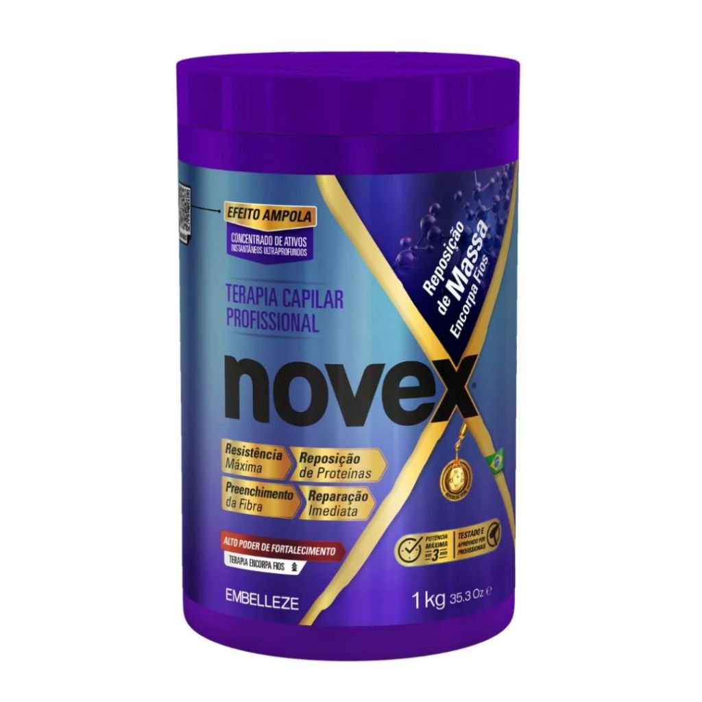 Creme de Tratamento Novex Reposição de Massa 1Kg Hidratação, Força e Brilho Embelleze em Oferta na Shopee