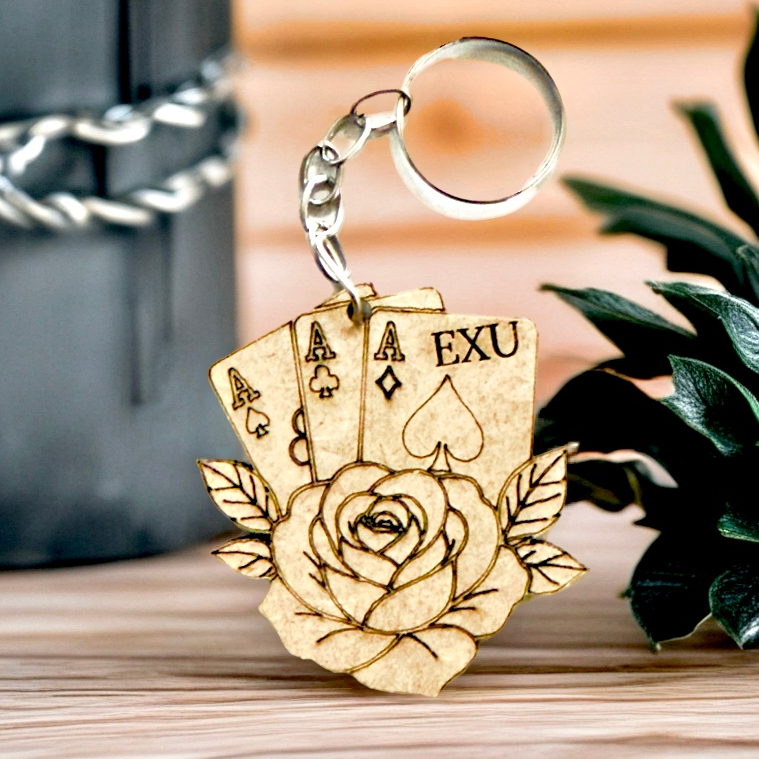 Kit Chaveiro BARALHO - FLOR EXÚ, para orixás, umbanda, candomblé, lembrancinhas, decoração