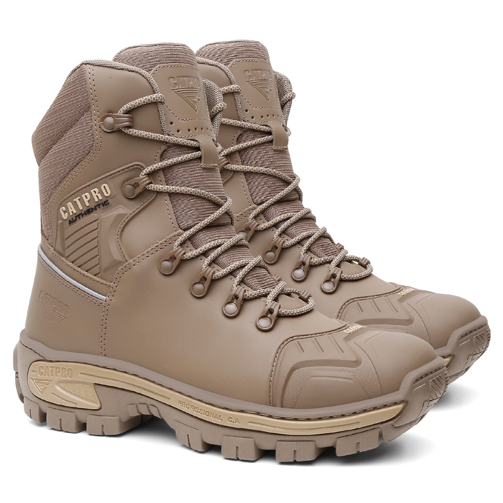 Bota Coturno Masculina Catpro Combat de Segurança Ca Couro Legítimo