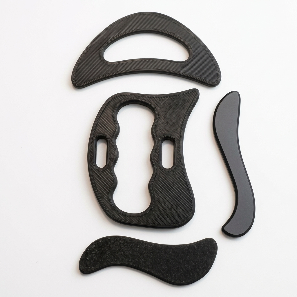 Kit 4 Ferramentas Liberação Miofascial Massagem Gua Sha Corpo Relaxamento Muscular Dor Costas