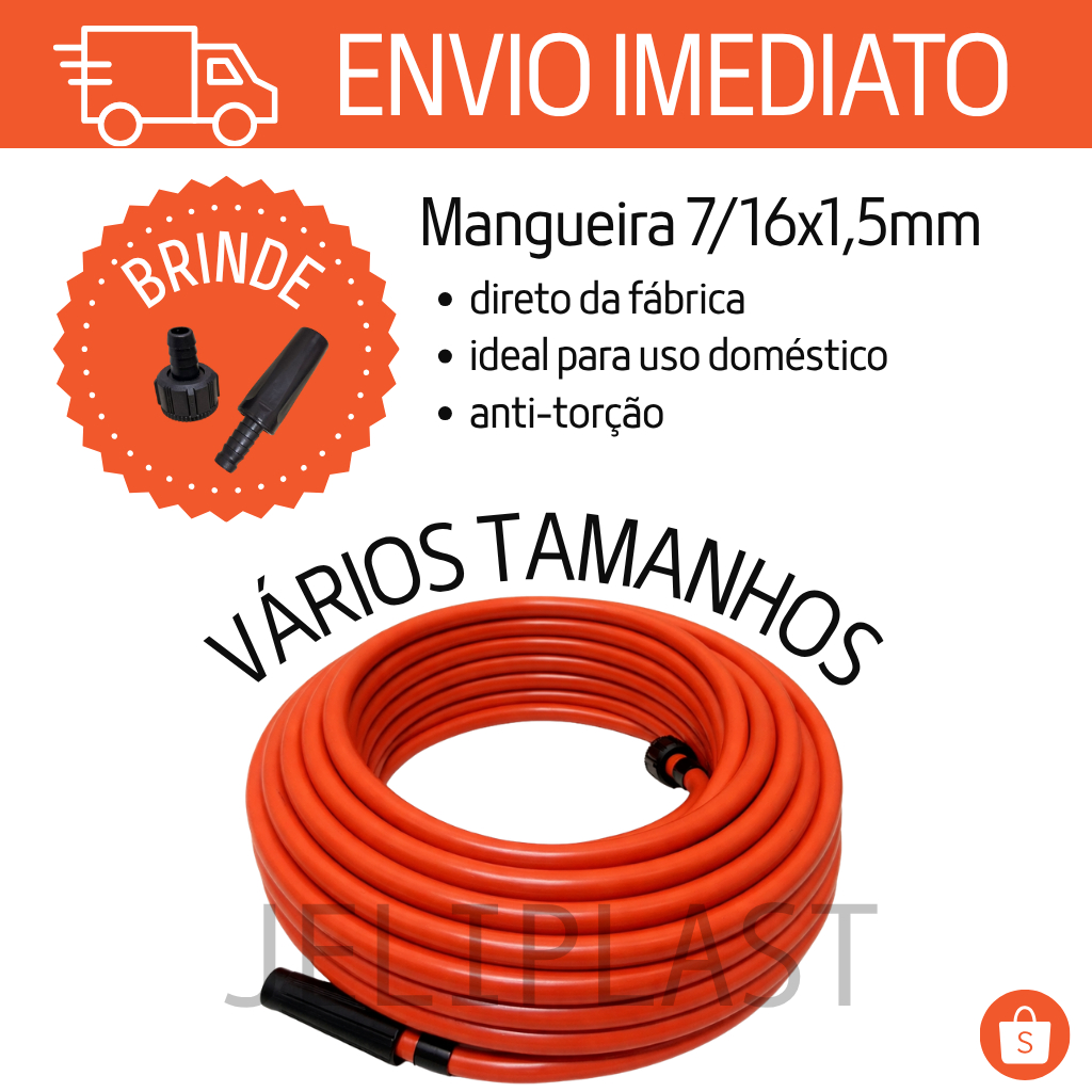 Mangueira de Jardim Vários Tamanhos Borracha Tripa Flexível Carro Casa 25Metros 40Metros 50Metros