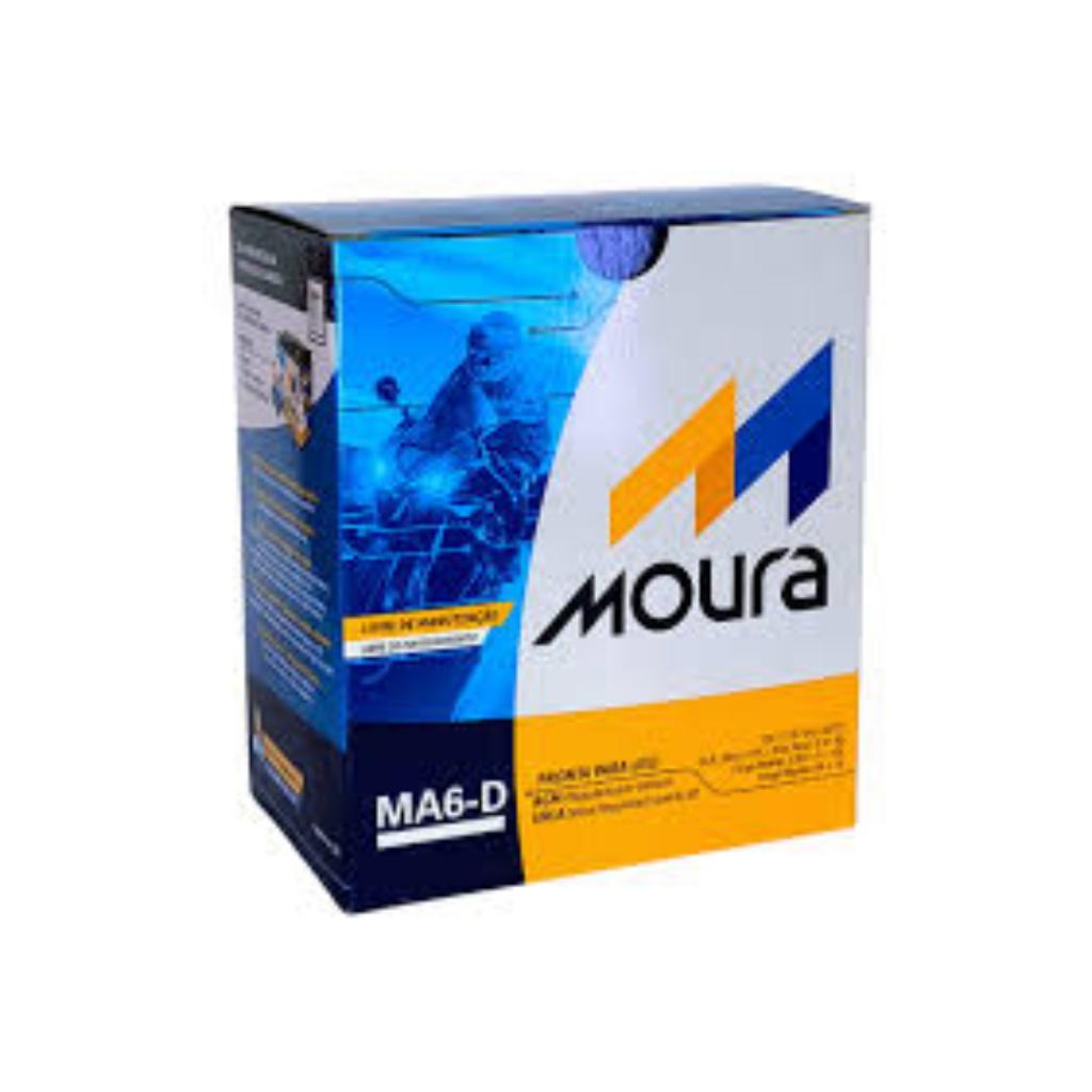 Bateria Moura Moto MA6D 6ah Original Selada CB300/CBX 250Twister/Fazer/Lander/Tenere 250