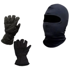 KIT LUVAS TÉRMICAS FORRADAS PARA MOTOCICLISTA + TOUCA NINJA (BALACLAVA) - IDEAL PARA FRIO E INVERNO