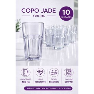 Kit 6 Copos Vidro 525ml /400 ML   Long Drink Copo Grande Resistente em Oferta na Shopee