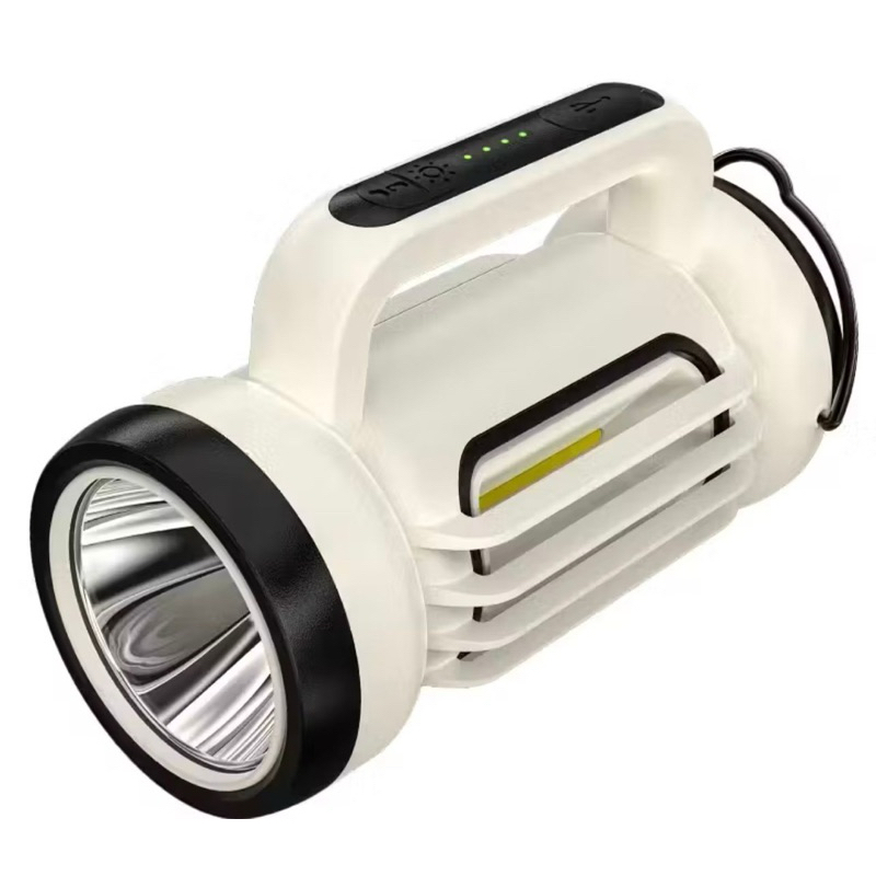 Super Lâmpada LED de luz forte, Lanterna recarregável USB, Holofote portátil com luz lateral COB, Lanterna Power Bank