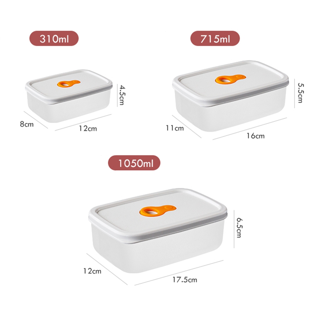 Kit 3 Potes Herméticos Empilháveis para Geladeira caixa organizadora alimentos cozinha-silicone,Mantém Alimentos Frescos
