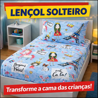 Jogo de Cama Solteiro 2 Peças Infantil Estampados Várias Estampas Kids Infantil em Oferta na Shopee