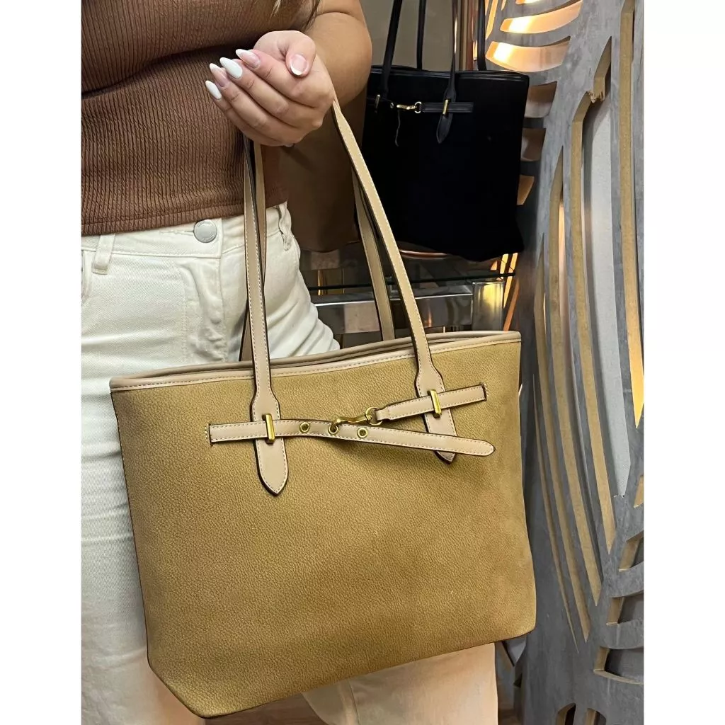Bolsa Feminina Bella Paulla Tote Camurça Luxuosa Espaçosa
