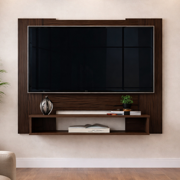 Painel TV Suspenso Para Tv 32 Polegadas com Nicho Decorativo para Sala Pequena e Moderna