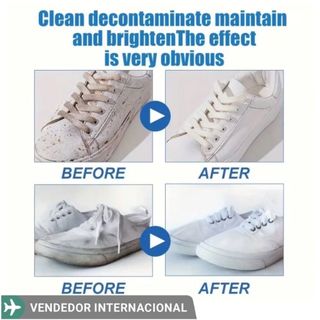Creme De Limpeza De Sapatos Brancos 120G/260G -Removedor Versátil De Manchas E Solução De Clareamento Com Esponja