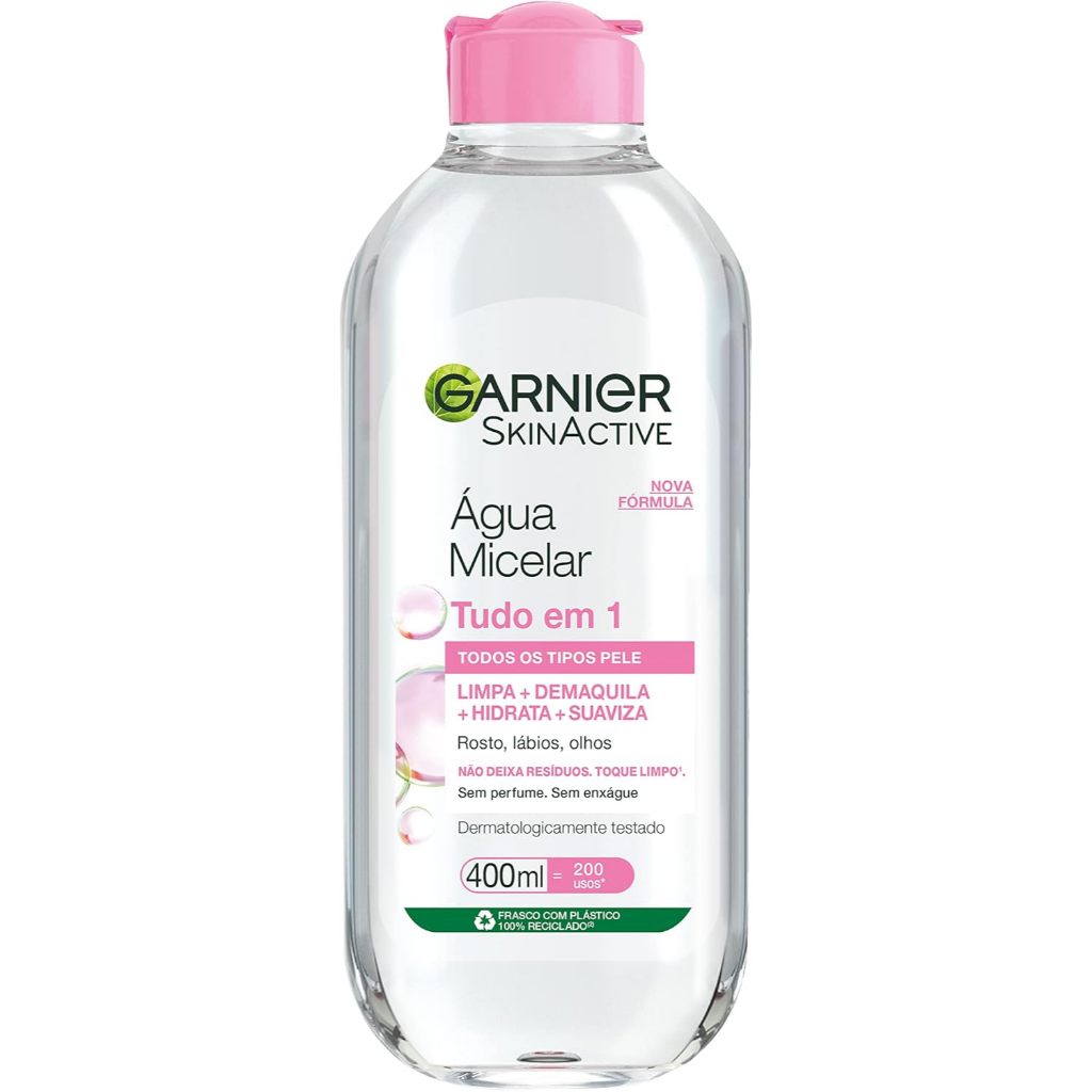 Água Micelar Garnier SkinActive Limpeza Tudo em 1 400ml