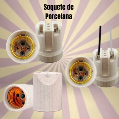 Kit 10 unidades Bocais para Lâmpadas Porcelana Soquete Receptáculo Branco