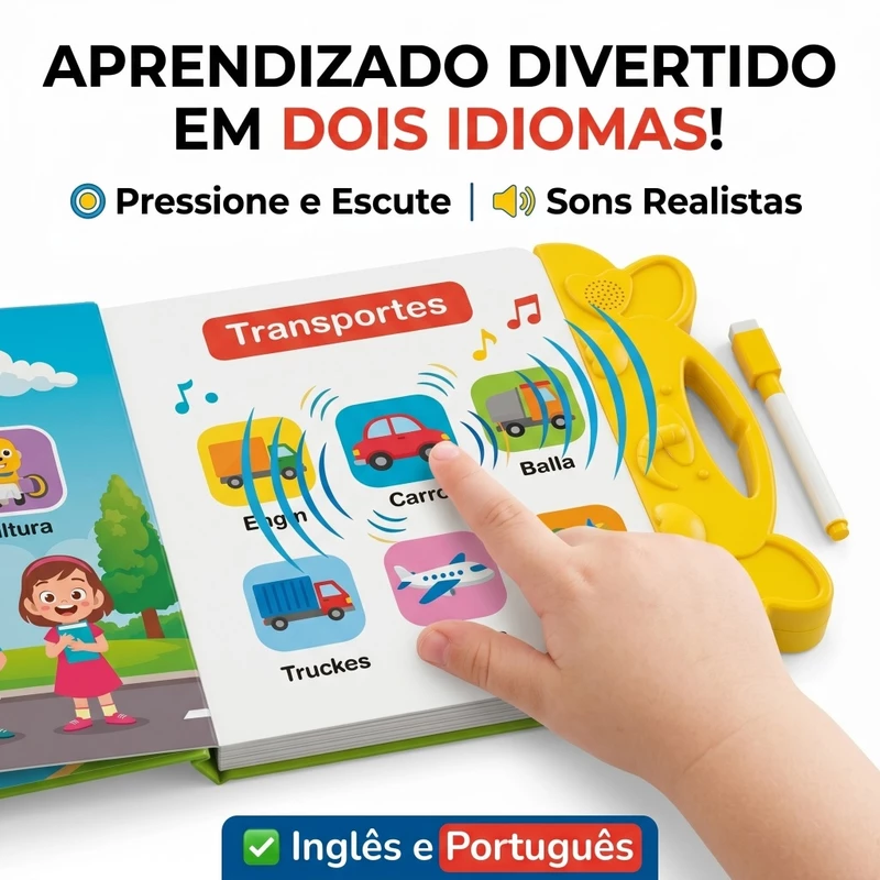 Livro Sonoro Interativo Infantil em Português e Inglês — foto 3