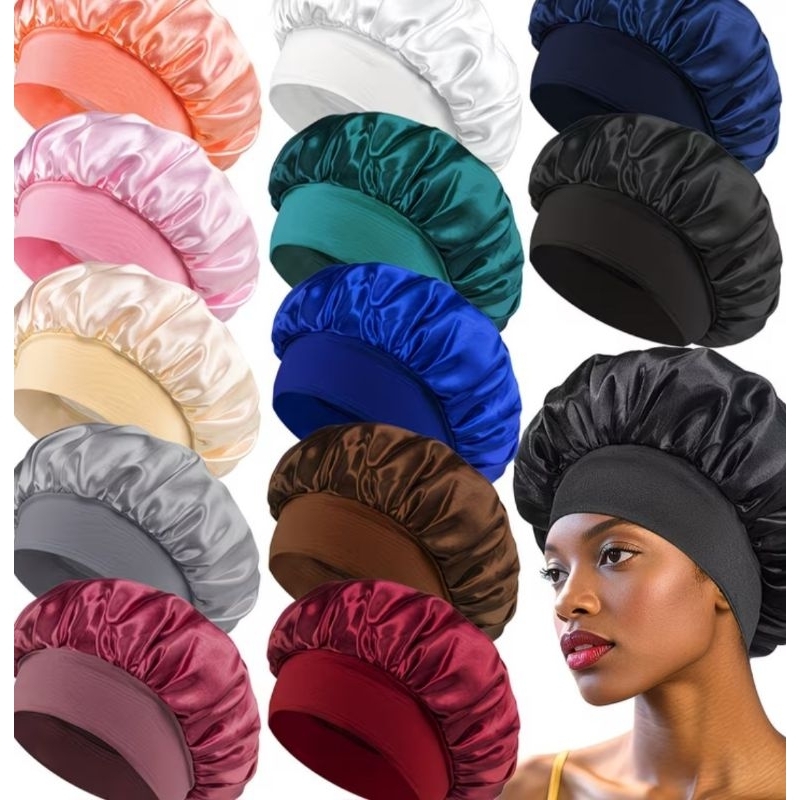Conjunto de 12 Toucas Elásticas para Cabelo Feminino, Fabricadas em Material Suave, Projetadas para Permanecerem