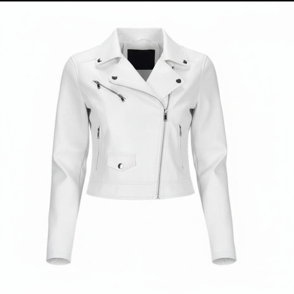 Detalhes do jaqueta De Couro Feminina Com Ziper Inverno Elegante