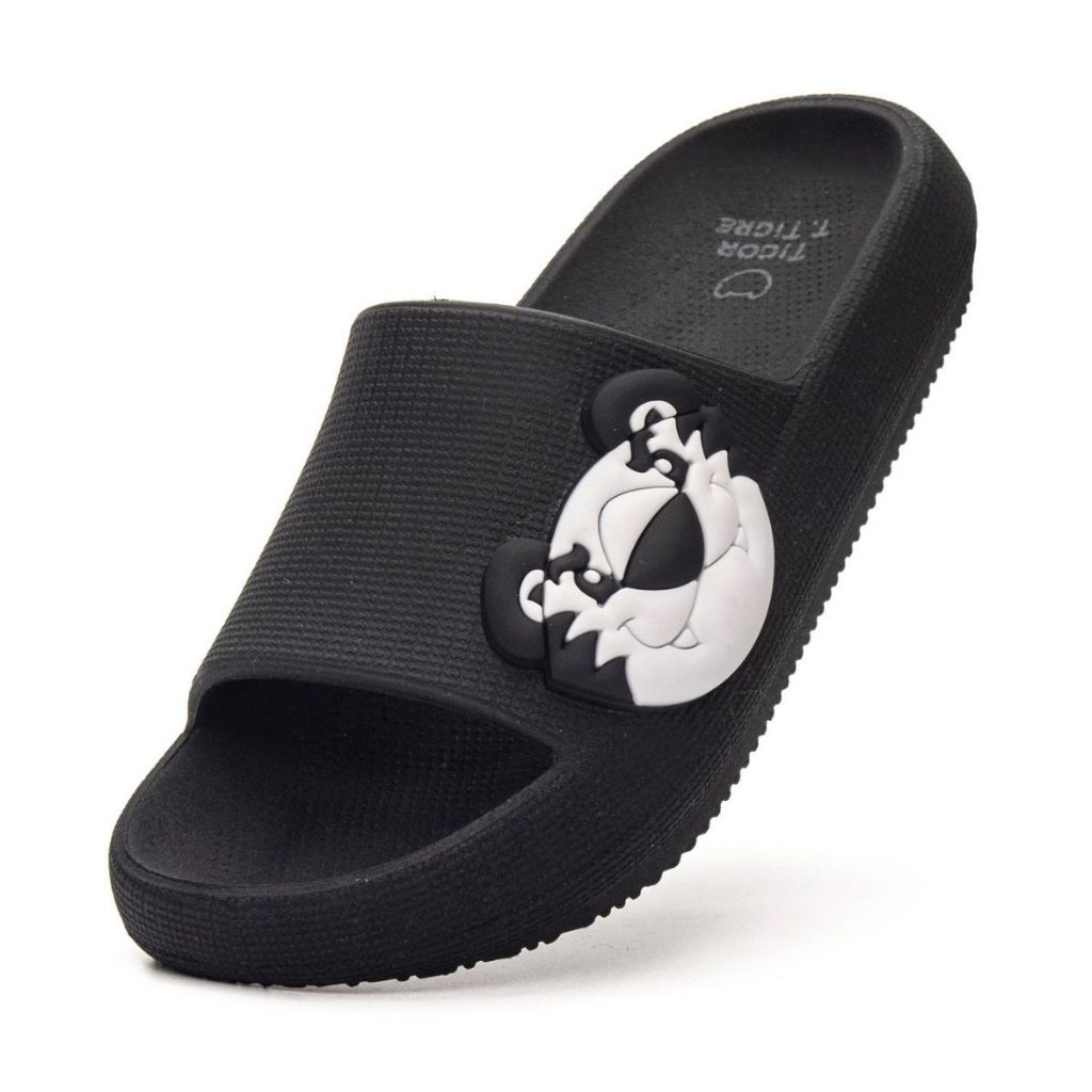 Chinelo Nuvem Infantil Tigor T. Tigre Preto Sandália Confortável Leve Antiderrapante Preto