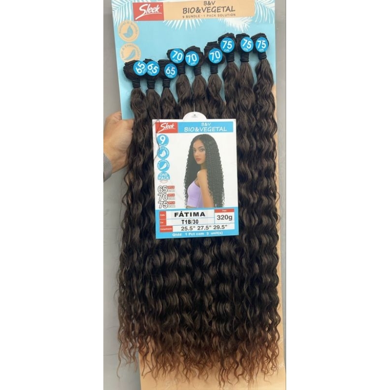 Cabelo Cacheado Bio Vegetal Fatima Sleek Em Tela 320gr 75cm