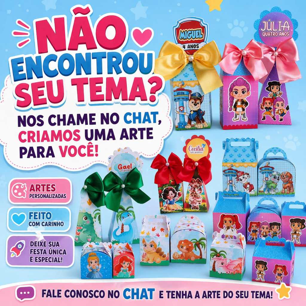(PEGUE E MONTE) KIT CAIXAS PERSONALIZADOS PARA FESTA / BATIZADO / COMUNHÃO / ANIVERSÁRIO (KIT CAIXINHAS / LEMBRANCINHAS)