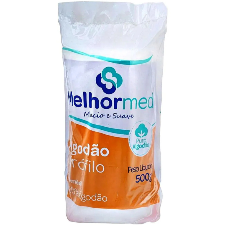Algodão em Rolo 500g MelhorMed Profissional Manicure e Saúde