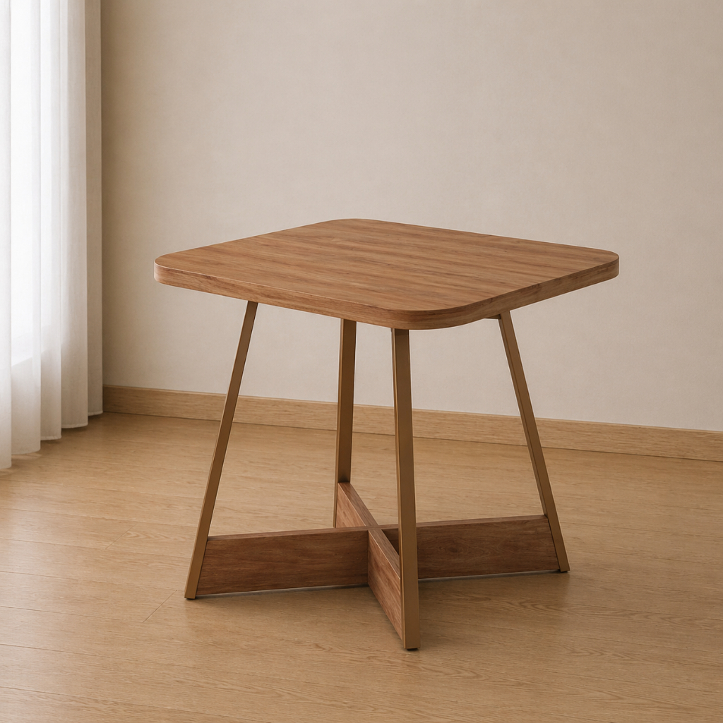 Imagem Mesa de Jantar Quadrada 90 cm Átria 1593 Carraro Nogal/Rose